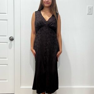 Vintage Brown Satin Dress